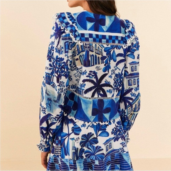 NWT FARM Rio Sweet Rio Long Sleeve Cotton Peasant Blouse - Picture 2 of 8